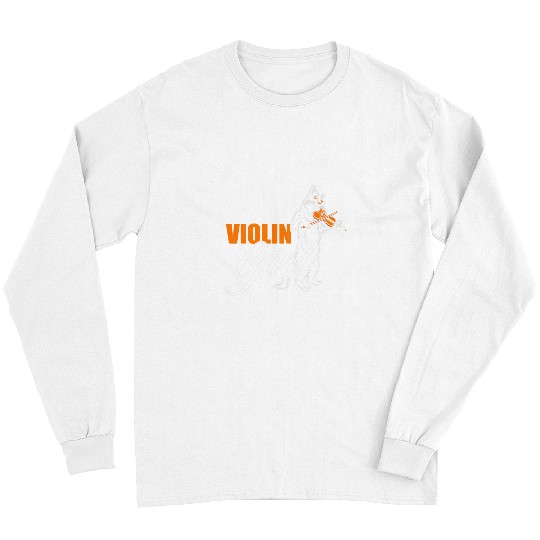 Funny Violin Womens Violin Girl Player Cat Musician Fiddle Instrument Orchestra Long Sleeves