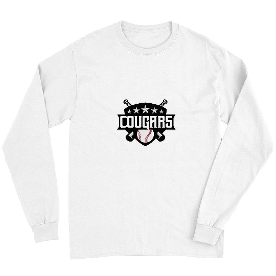 Sport Baseball Cougars Baseball Sports Game Day Spirit Print Stars Mom Dad Long Sleeves