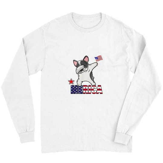 French Bulldog Pet American Bulldog Dabbings 4th of july Long Sleeves