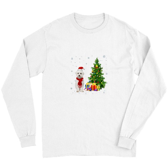 Bichon Pet Frise Funny Bichon Frise Dogs Lover Santa Hat Bichon Frise Long Sleeves
