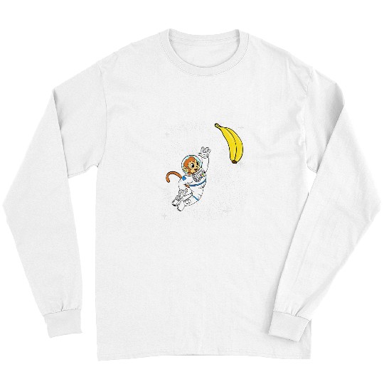 Monkey Astronaut Space Shuttle Galaxy For Ape Lover Long Sleeves