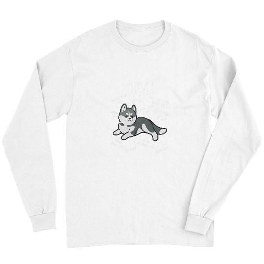 Husky pet Dog Anatomy Funny Grey Gray Pet Mom Cute Dad 38 Long Sleeves