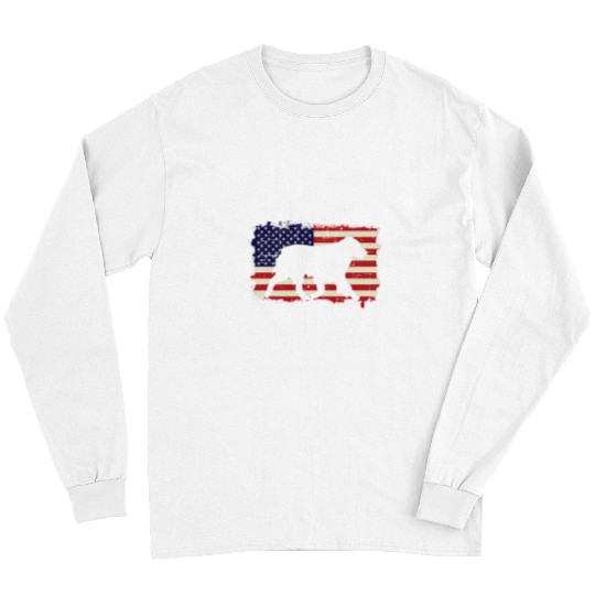 Australian Shepherd Pet American Flag Australian Shepherd Lover Gift Pet Aussie Long Sleeves