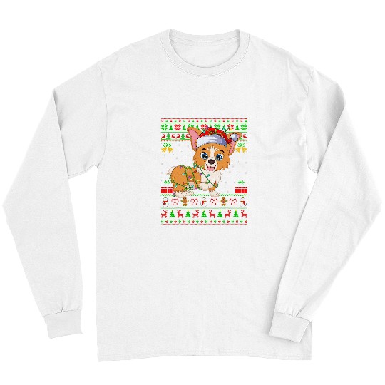 Corgi Pet Dog Funny Corgi Lover xmass Santa Ugly Welsh Corgi Christmas 87 Long Sleeves