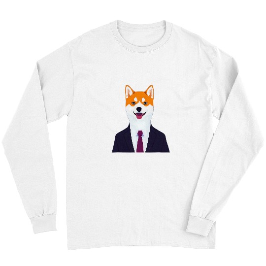 Shiba Inu Pet wearing a suit Multicolor Great Long Sleeves