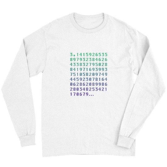 Pi Computer Numbers Colorful 90s Readout Long Sleeves