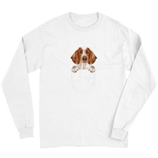 English Springer Spaniel Pet Dog In Pocket Welsh Springer Spaniel Funny Long Sleeves