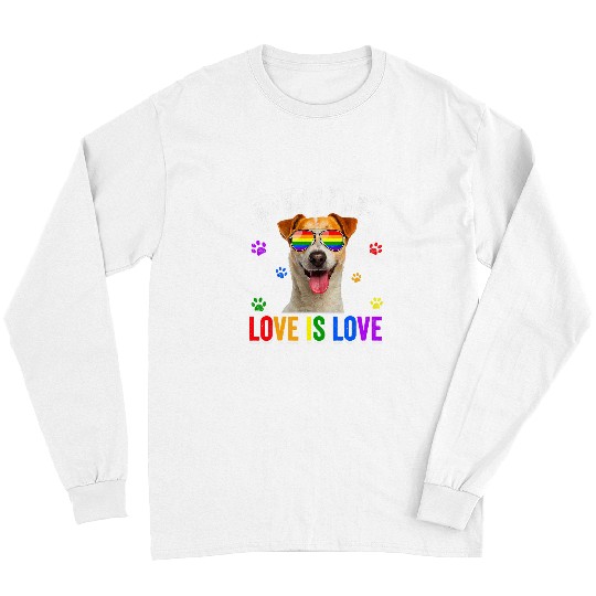 Jack Russell Pet LGBT Pride Jack Russell Terrier Gay Pride LGBT Rainbow Flag Long Sleeves