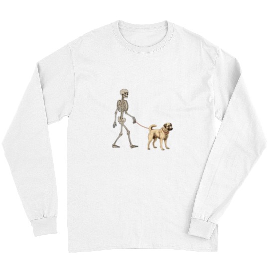 Anatolian Shepherd Pet Funny Anatolian Shepherd Skeletons Dog Walking Halloween Long Sleeves