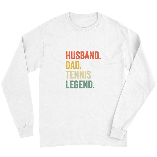 Sport Tennis Mens Funny Tennis Player Husband Dad Tennis Legend Vintage Long Sleeves