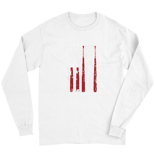 Sport Baseball American Flag Baseball Bat 6432 Funny Boy Youth Men Women Long Sleeves