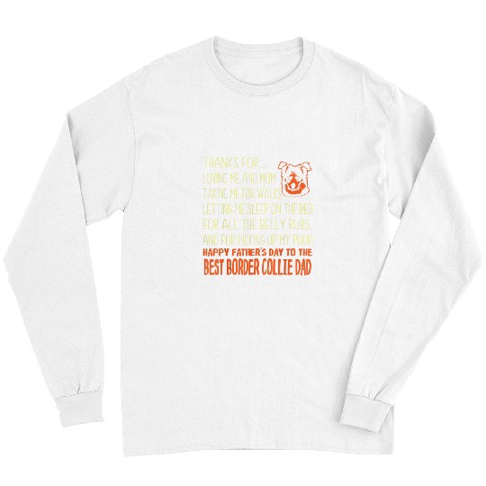 Border Collie Pet Mens bests Border Collie Dog Dad Fathers Day Long Sleeves