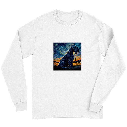 Schnauzer Pet Surrealism Starry Night Giant Long Sleeves