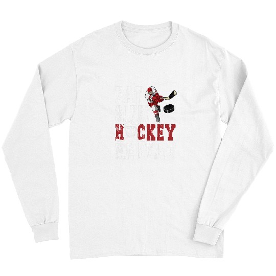 Sport Hockey Eat Sleep Hockey Repeat Youth Ice Long Sleeves