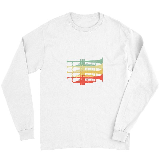 Funny Trumpet Marching Band Trumpet Player Retro Trumpeter Long Sleeves