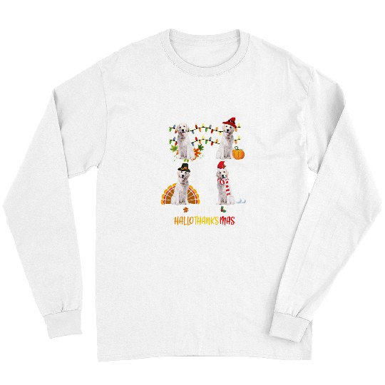 Golden Retriever Pet Happy Hallothanksmas Pumpkin Turkey 177 Long Sleeves