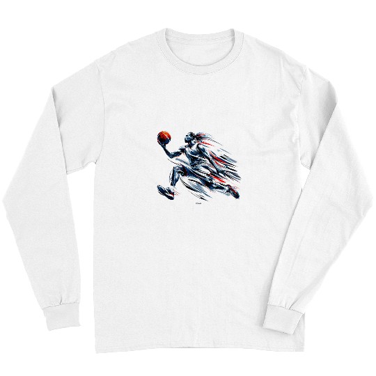 Sport Basketball SERVE THE BASKETBALL IN RED AND BLUE Long Sleeves