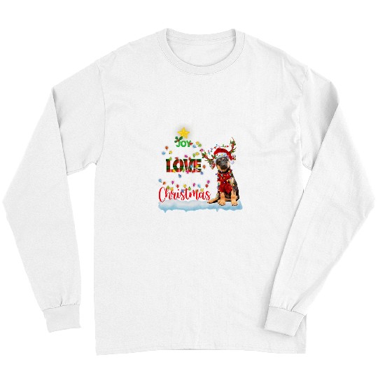 German Shepherd Pet Santa Hat Reindeer Costume Christmas Light Long Sleeves
