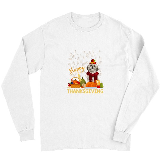Shih Tzu Pet Happy Thanksgiving shih tzu Lover Long Sleeves