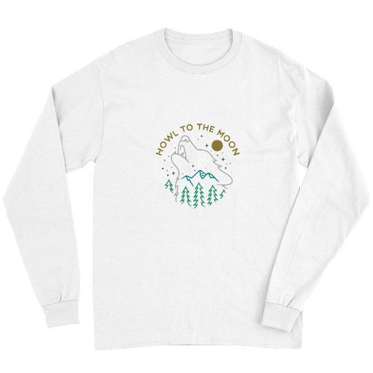 Coyote Mammal Camping with wolfs in the Forest Nature Howl to the Moon Long Sleeves