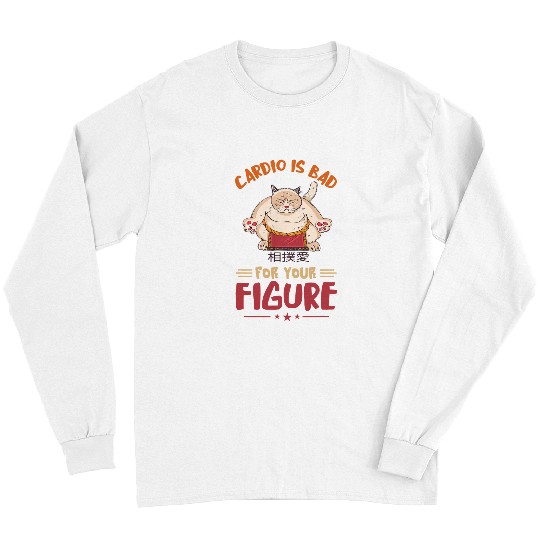 Sport sumos Cat Cardio Is Bad sumos Cat Japanese Sport sumos Wrestling Long Sleeves