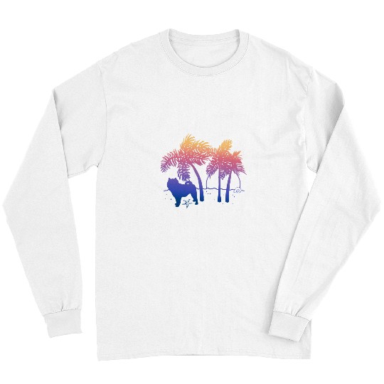 Chow Chow Pet Ombre Beach Sunrise 253 Long Sleeves