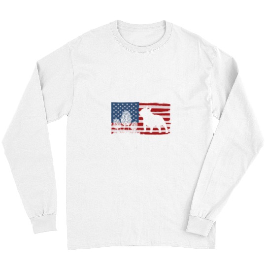 French Bulldog Pet American Flag Morel Mushroom Hunting French Bulldog Frenchie Long Sleeves
