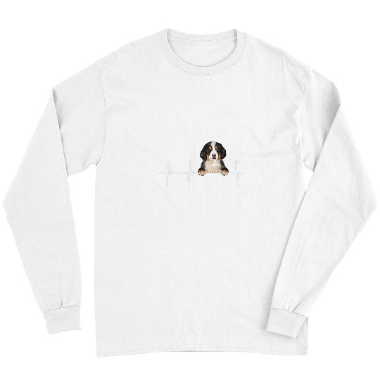 Bernese Mountain Pet Funny Dog Heartbeat For Bernese Mountain Dog Lovers Long Sleeves