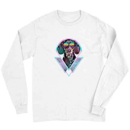 Dachshund Pet vintages Retro Vaporwave Beach Vibe 125 Long Sleeves