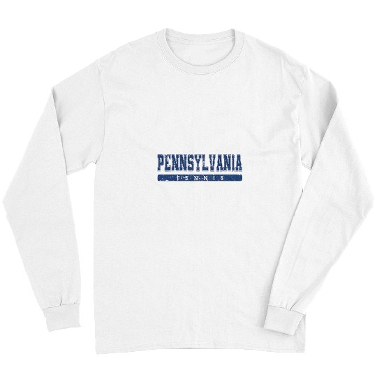 Sport Tennis Pennsylvania Tennis Blue vintages Text Long Sleeves