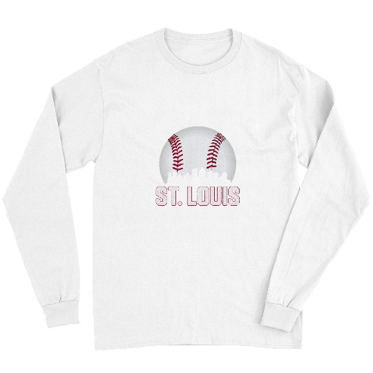 Sport Baseball St Louis Skyline Throwback Retro vintages Baseball Sports Fan Long Sleeves