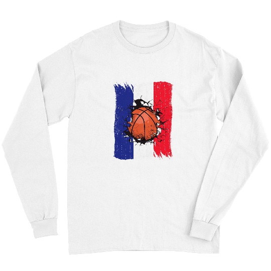 Sport Basketball Ball Team France BBall Team French Flag Long Sleeves
