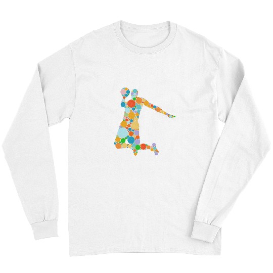 Sport Basketball Retro Polka Dot Basketball Player International Dot Day Long Sleeves