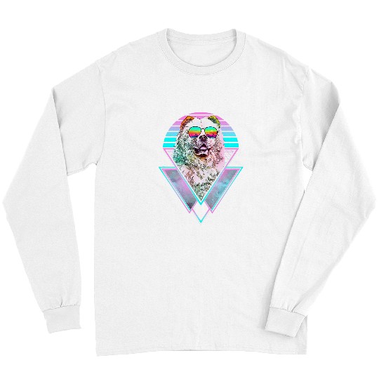 Chow Chow Pet Vintage Retro Vaporwave Beach Vibe Long Sleeves