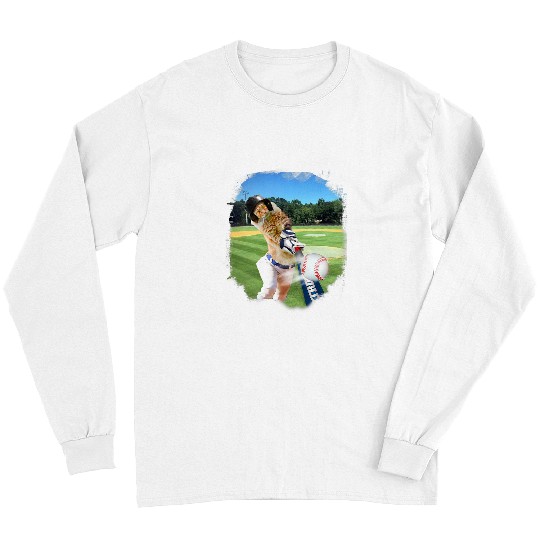 Sport Baseball Cat Baseball Lover Maine Coon Cat Playing Long Sleeves