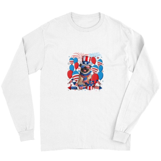 French Bulldog Pet Frenchie Dog Patriotic French Bulldog Firework Merica 4th Of July 284 Long Sleeves
