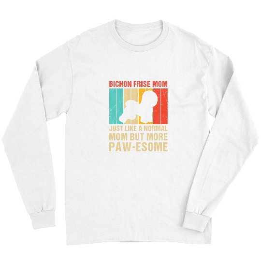 Bichon Pet Frise Mom Retro Vintage Dog Mom Bichon Frise Long Sleeves