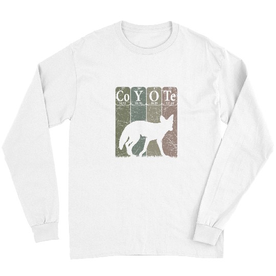 Coyote Mammal Coyote Periodic Table Elements Wild Animal Coyote Vintage Long Sleeves