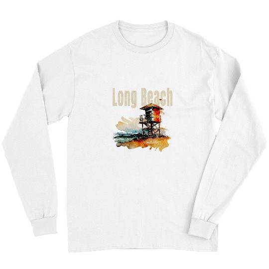 Long Beach New York Oceanfront Lifeguard Tower Long Sleeves
