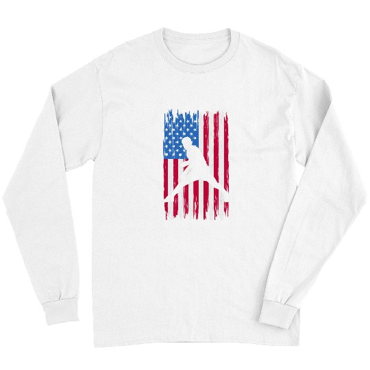 Sport Ping Pong Retro vintages Ping Pong Player American Flag Long Sleeves