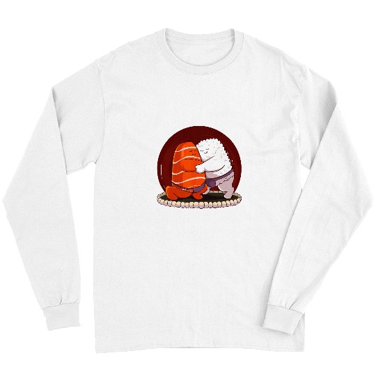 Sport sumos Japanese sumos Wrestler Sushi Salmon Hug Kawaii Long Sleeves