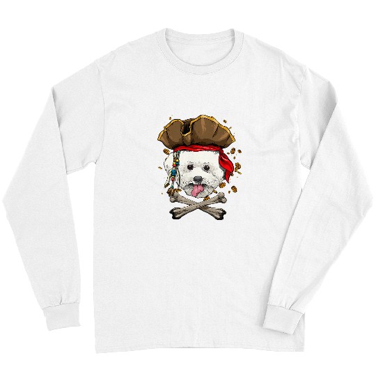 Bichon Pet Frise Pirate Jolly Roger Flag Crossbones Dog Pet Long Sleeves