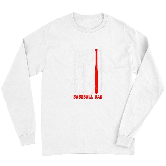 Sport Softball Mens Softball Dad Vintage American Flag Fathers Day Long Sleeves
