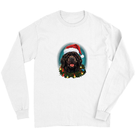 Newfoundland Pet xmass Landseer Newfoundland Dog Tangled Christmas Lights Long Sleeves