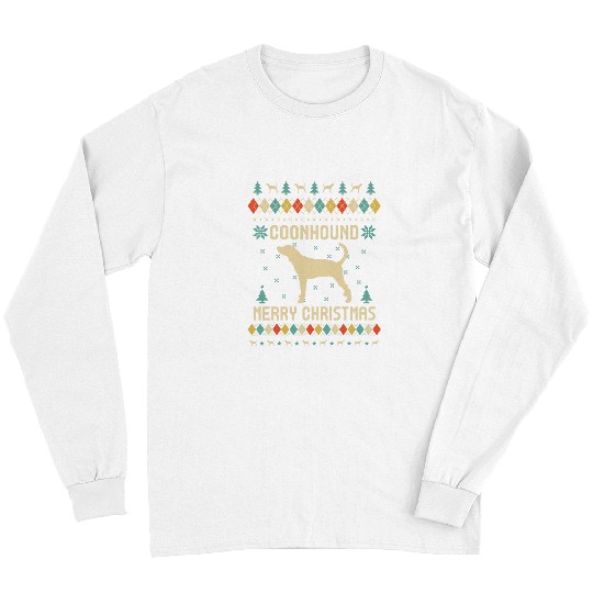 Coonhound Pet Ugly Christmas Sweater Vinatge Retro Long Sleeves