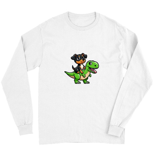 Miniature Pinscher Pet TRex Dinosaur Funny Dog Tyrannosaurus Long Sleeves