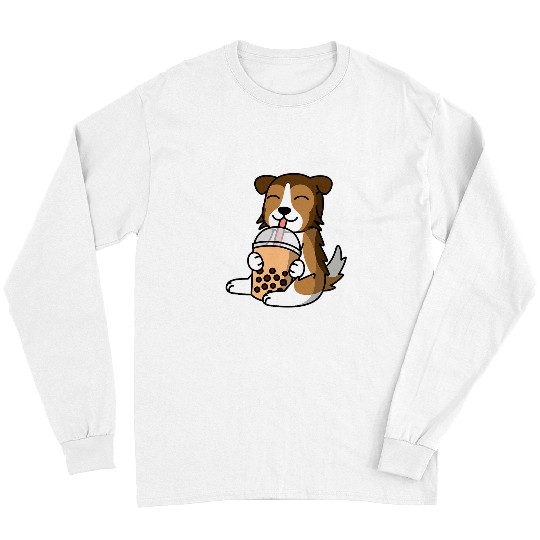 Shetland Pet Boba Bubble Milk Tea Shetland Sheepdog Long Sleeves