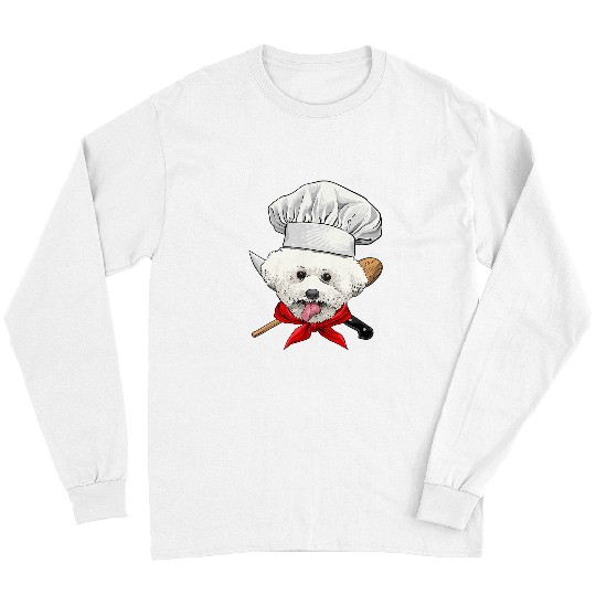 Bichon Pet Frise Restaurant Bichon Frise Chef Cook Kitchen Cooking Lover Long Sleeves