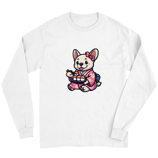 French Bulldog Pet Cream French Bulldog Sushi Funny Dog Japanese Food Long Sleeves