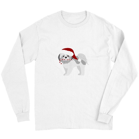 Shih Tzu Pet Christmas Shih Tzu Silver and White Puppy Cut Long Sleeves